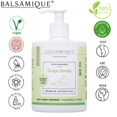 BALSAMIQUE Professional természetes Szőlőmagolaj masszázshoz 500 ml