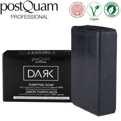 PostQuam Professional DARK Detox Black méregtelenítő, mélytisztító aktív szén szappan 100 g